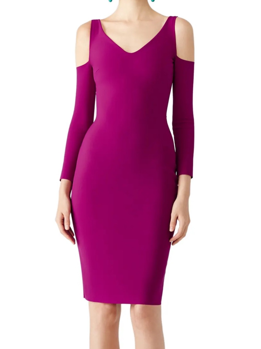 Chiara Boni La Petite Robe Sz 42 / US 6 Dress Sheath Magenta Bodycon Luxury Chic